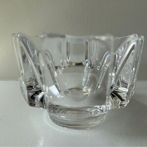 VTG ORREFORS CORONA Lead Crystal Bowl Candy Dish Candle Sweden Scandinavian